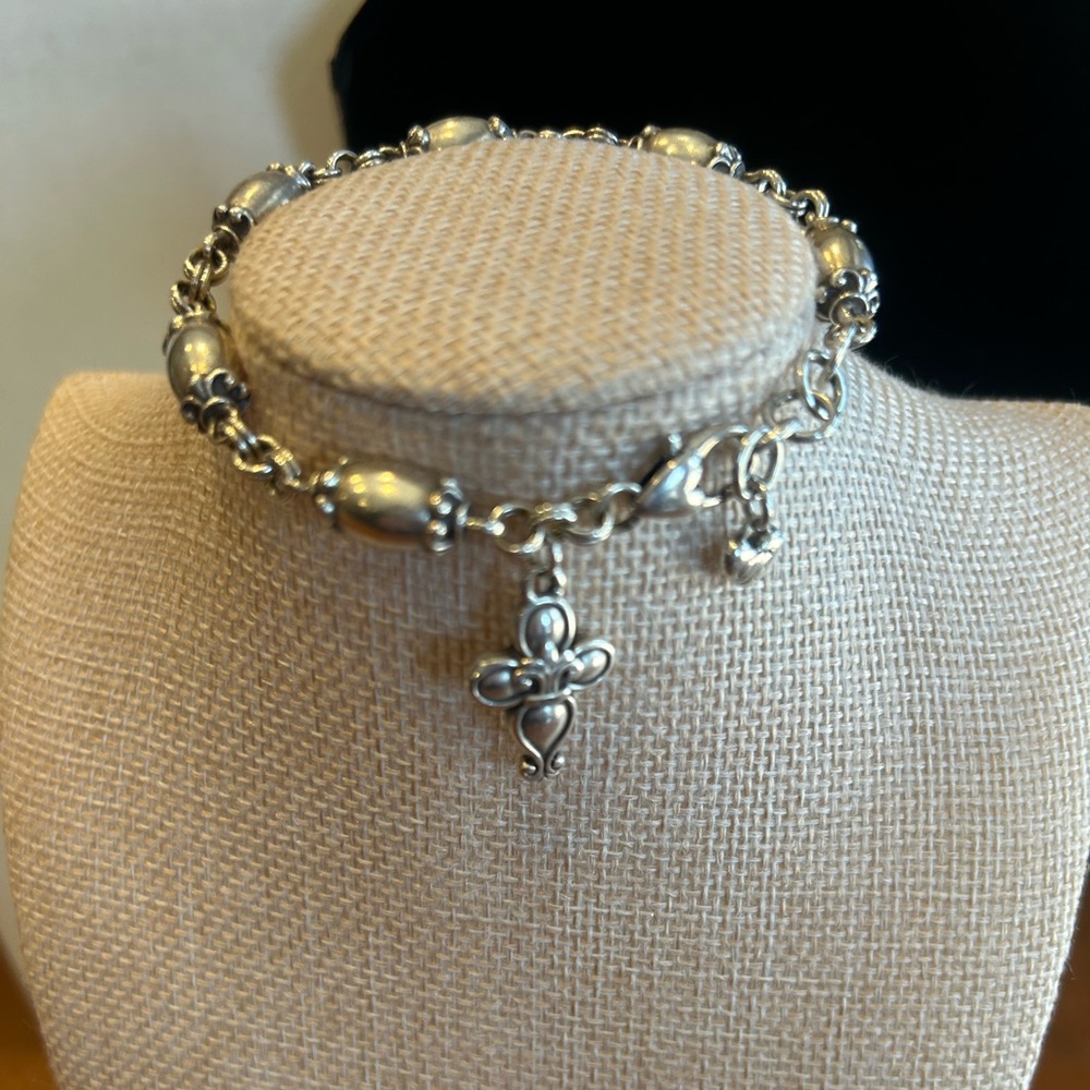 Brighton Silver Beaded Bracelet with Charm